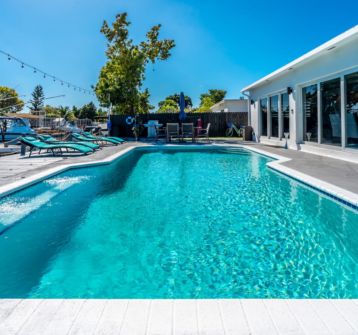 Private heated pool overlooking the waterfront at Sunshine Water House