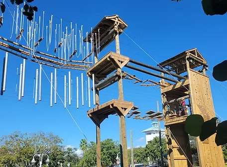 Aerial ropes course at Tigertail Lake